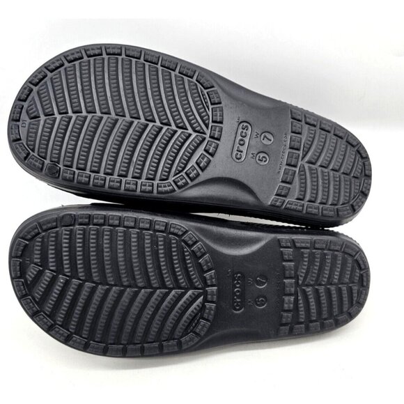 CROCS UNISEX SLIDERS Slip on Sandals Black W 7/M 5 - Picture 4 of 5